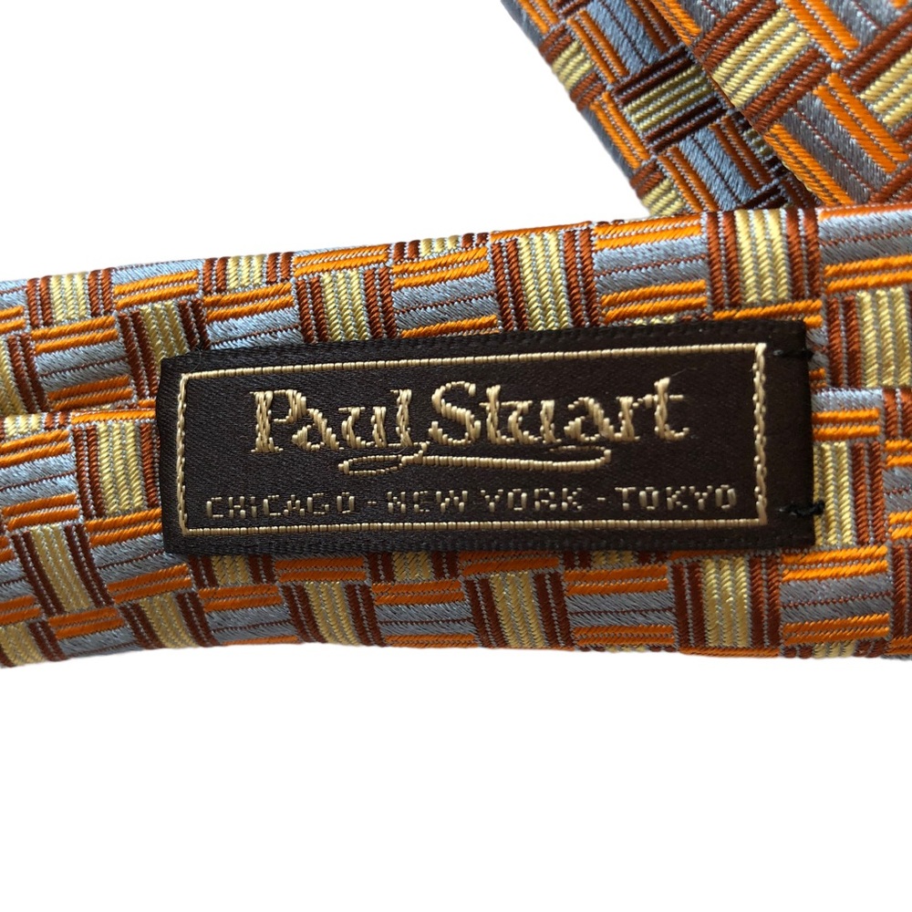 Paul Stuart Multicolored Print Silk Tie - image 4